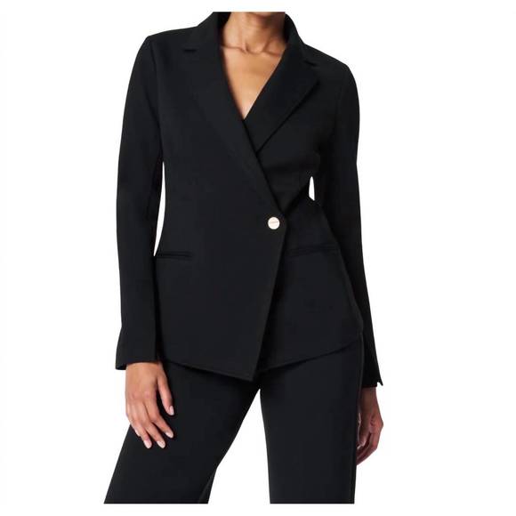 NEW SPANX perfect asymmetrical tailored blazer in black